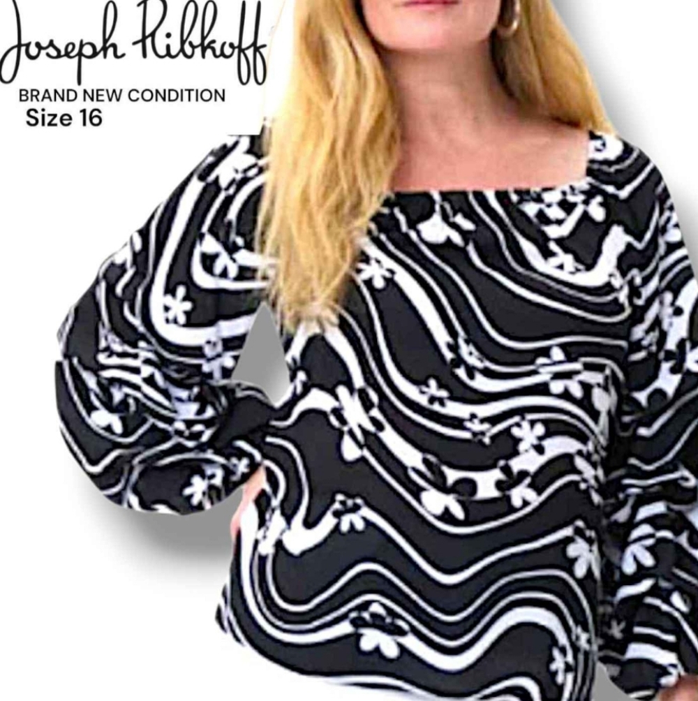 Joseph Ribkoff Floral Wave Print Size 16